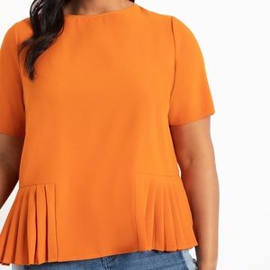 Eloquii Orange Pleated Hem Top!